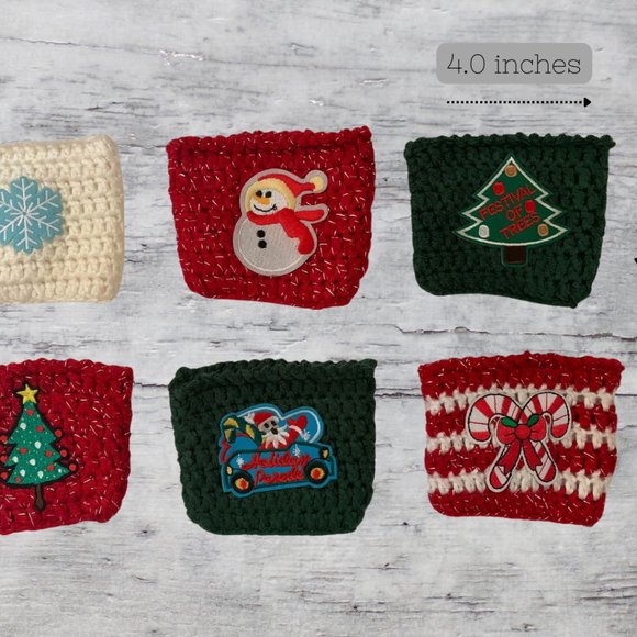 Crochet Cozy Cup - Christmas Collection - Coffee Cup Cozy Sleeve - Picture 6 of 6